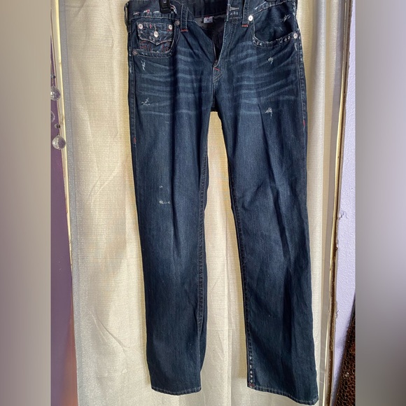 VTG True Religion World Tour Jeans Sneaker Big T Red Rope Stitch straight